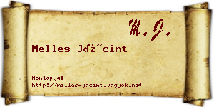 Melles Jácint névjegykártya